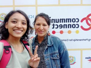Sajana Bhadel auf einer Konferenz - Quelle Explore Hub Nepal